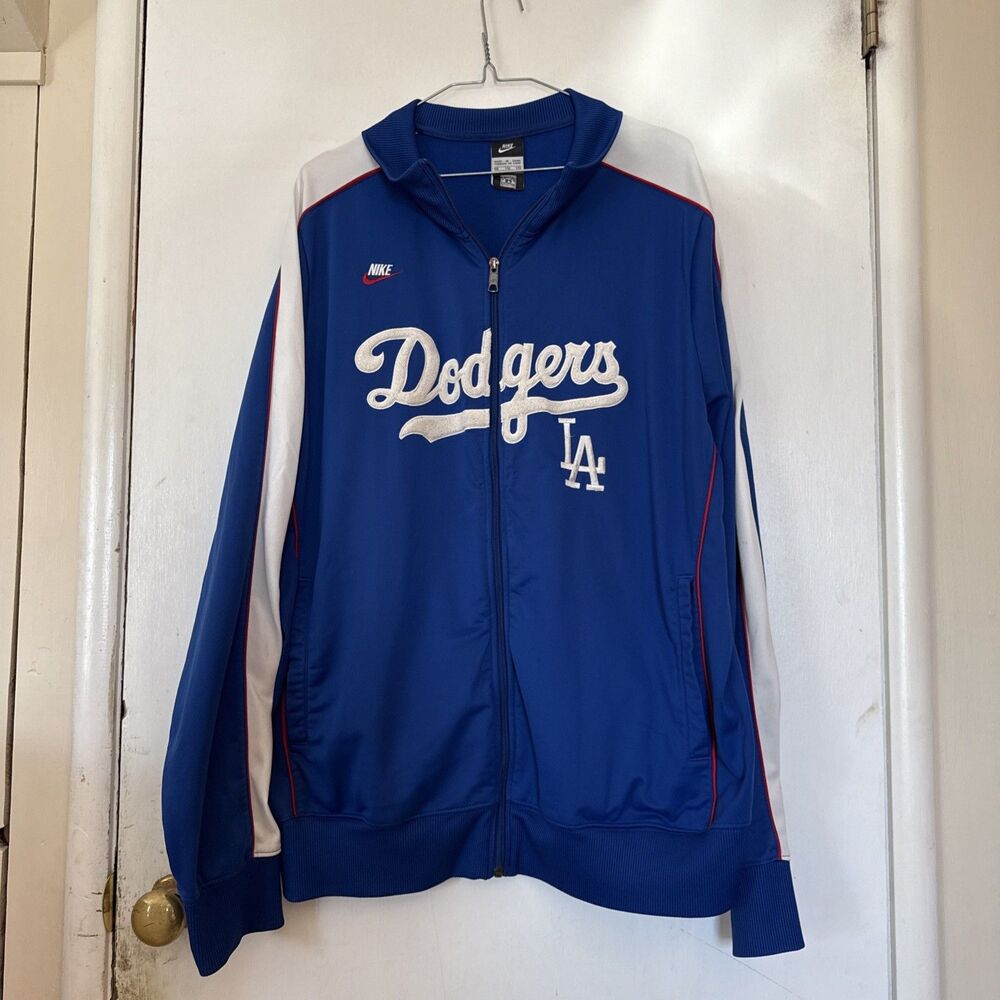 Vtg Nike Los Angeles Dodgers Jacket Cooperstown Collection Embroidered Men's XXL